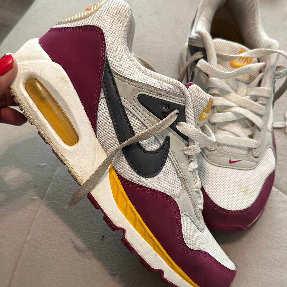 Nike Women's White, Purple, and Yellow Sneakers